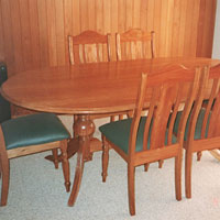 Blackwood Double Pedestal Dining Table &amp; 6 Chairs. 