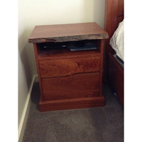 Bedside cabinet to go with Redgum bed surround. 550 mm (W) x 440mm (D) x 630mm (H) 